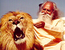 Swami Satchidananda with Lion